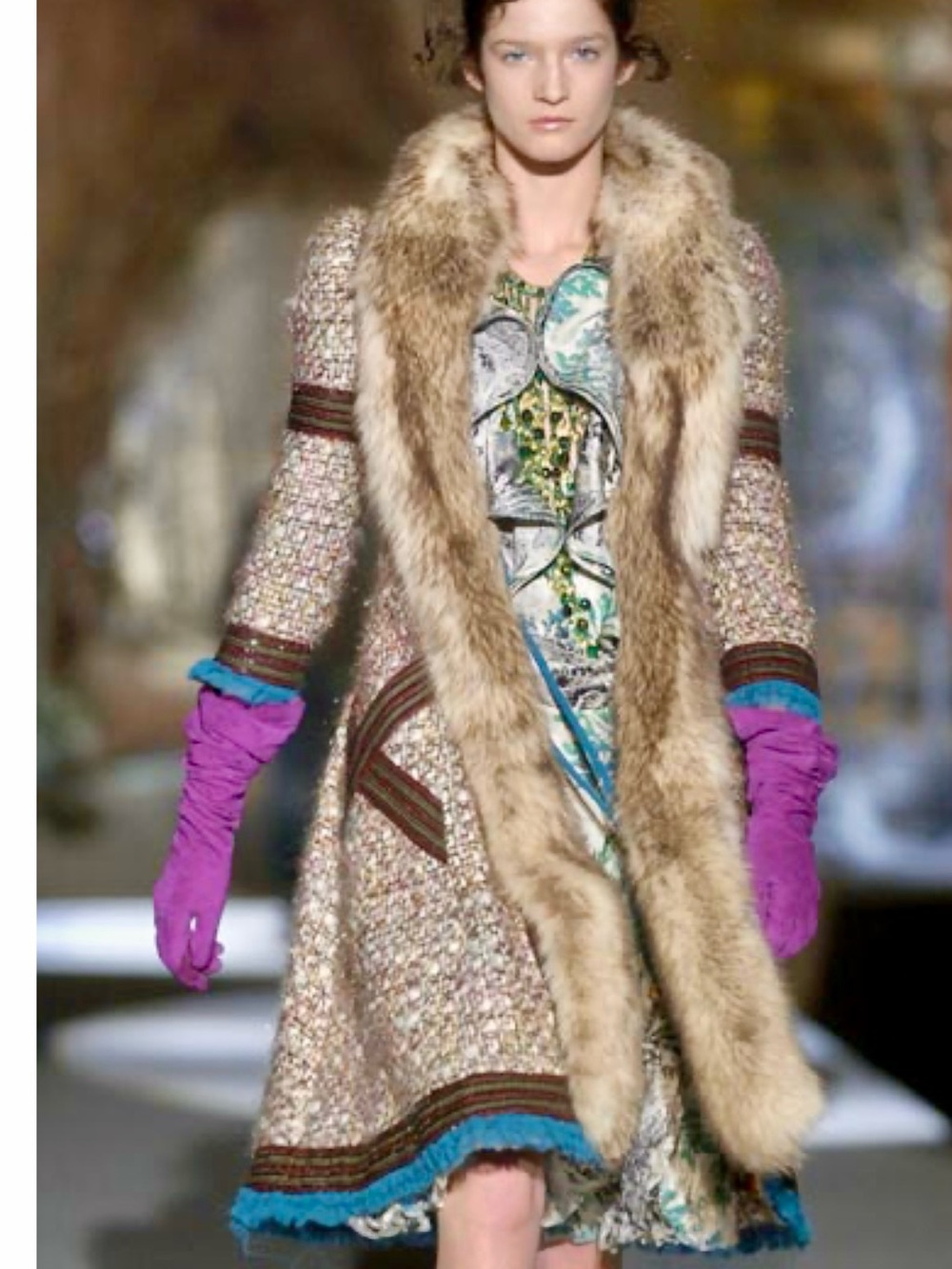 Just Cavalli Red and Gold Floral Lined Coat